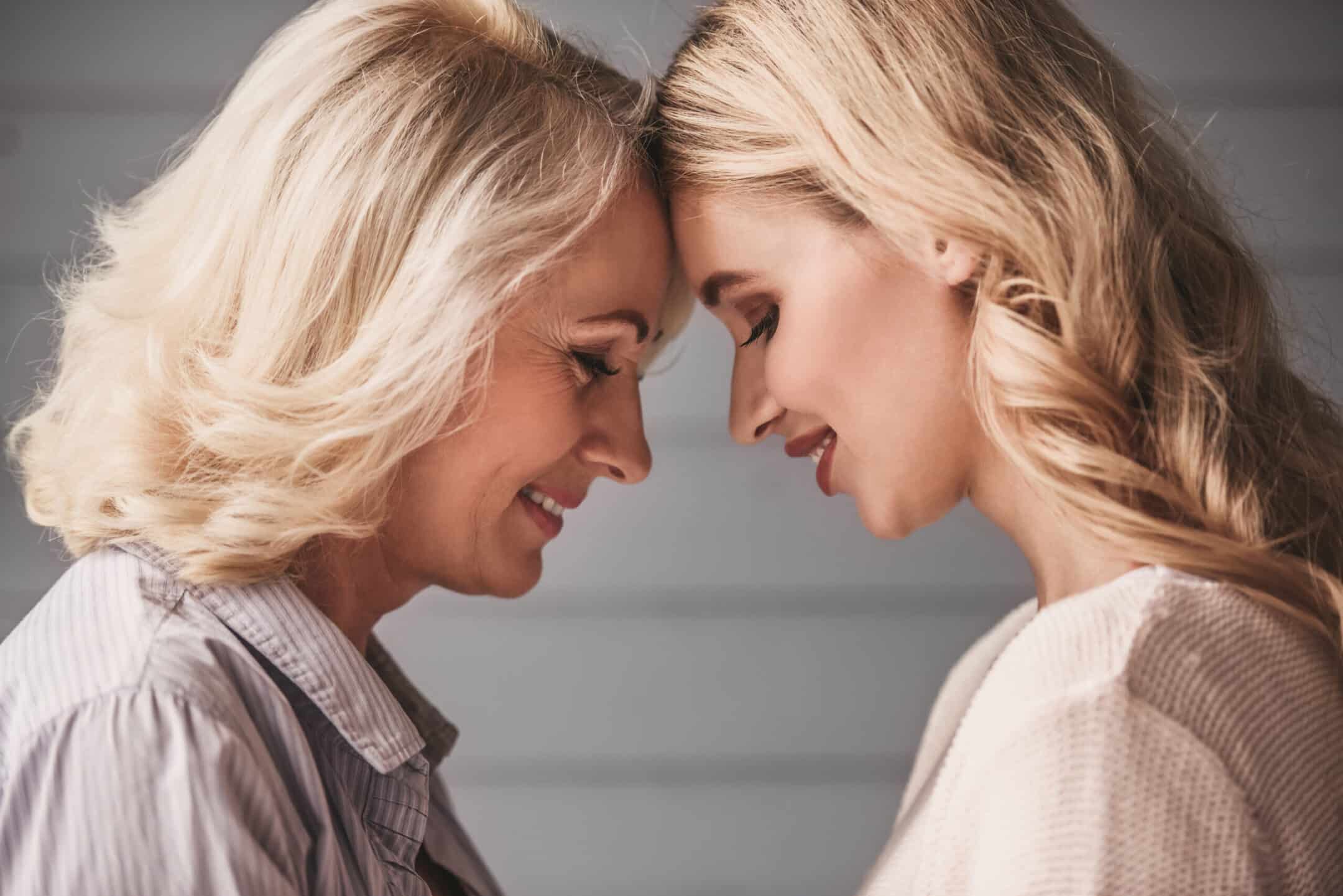 Senior mum and adult daughter